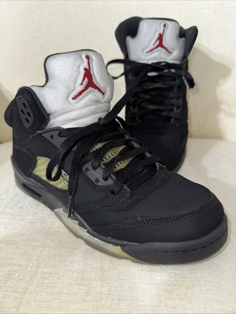 Nike Air Jordan 5 Retro 2016 “Black Metallic”845036-003 7Y